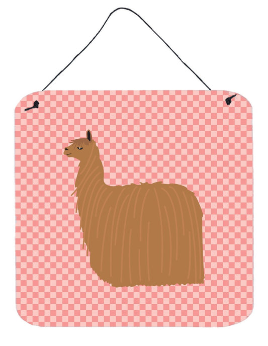 Alpaca Suri Pink Check Wall or Door Hanging Prints BB7920DS66