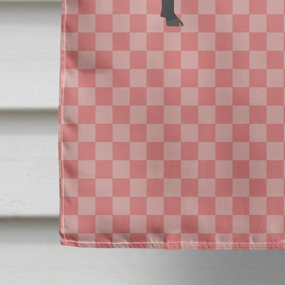 Devon Large Black Pig Pink Check Flag Canvas House Size BB7931CHF