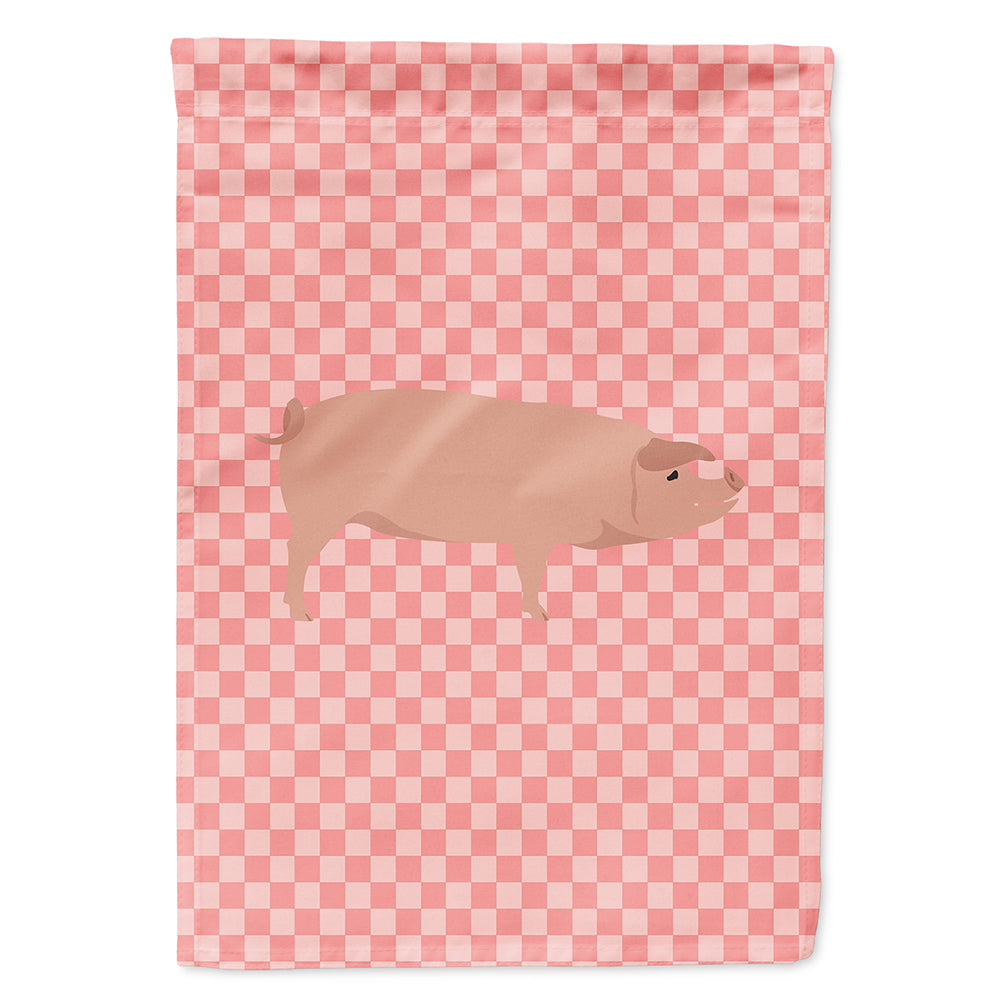 American Landrace Pig Pink Check Flag Canvas House Size BB7932CHF