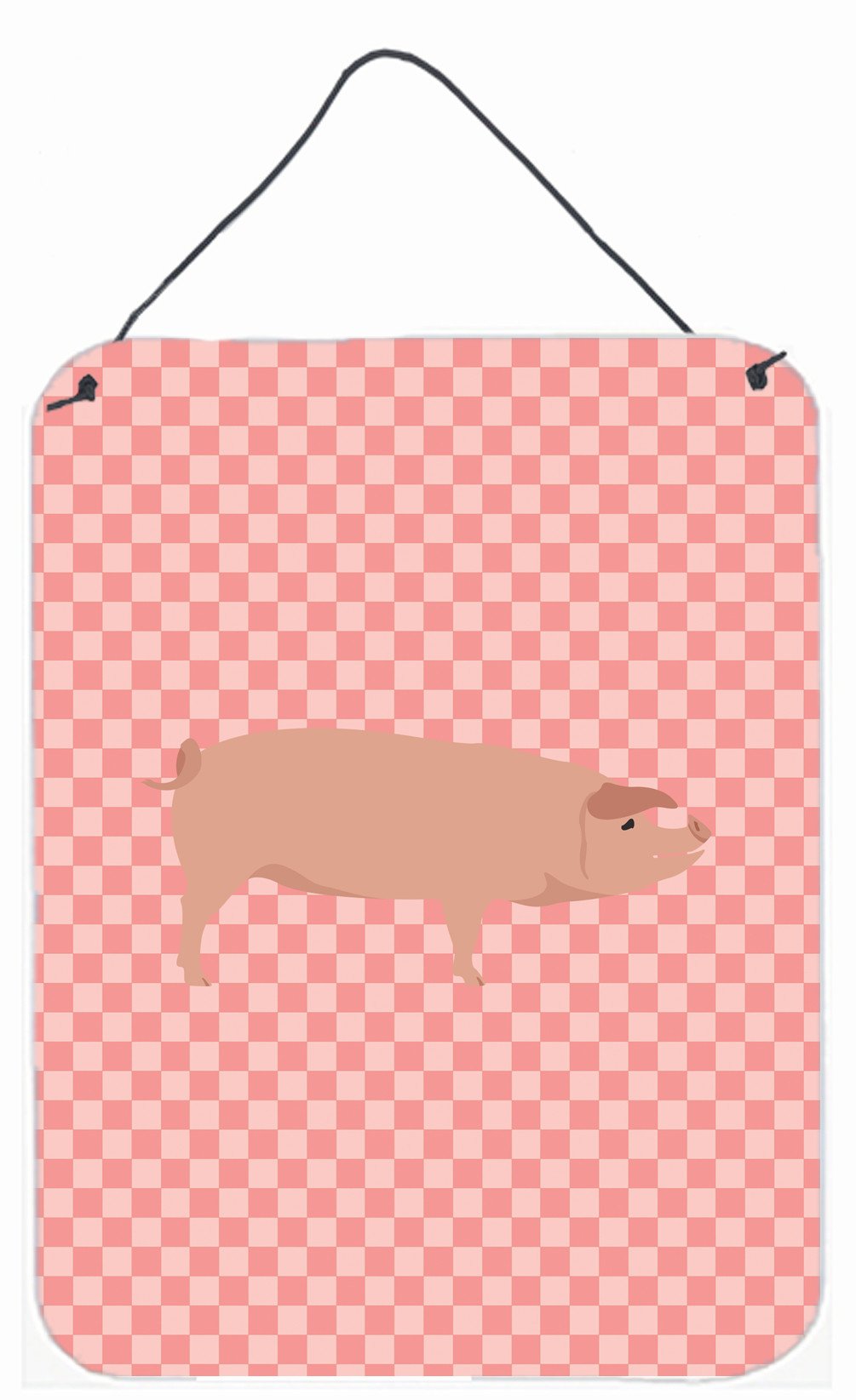 American Landrace Pig Pink Check Wall or Door Hanging Prints BB7932DS1216
