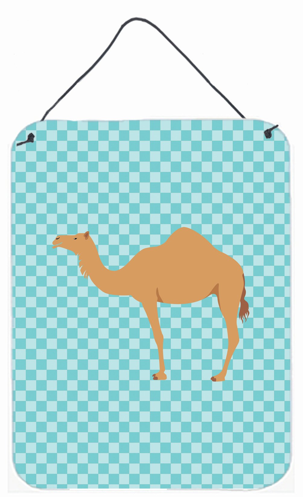 Arabian Camel Dromedary Blue Check Wall or Door Hanging Prints BB7991DS1216