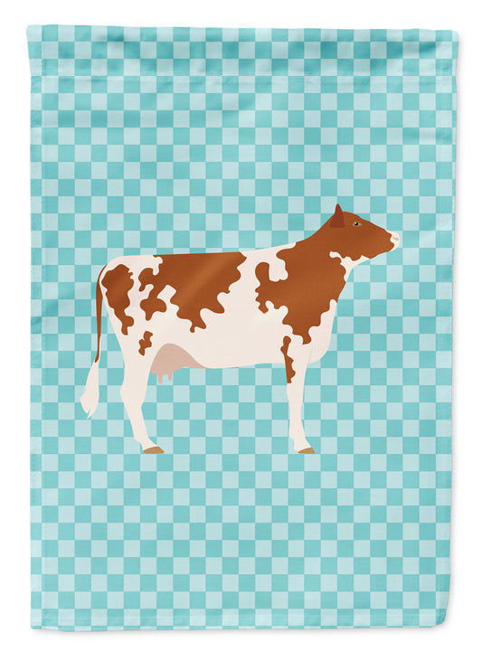 Ayrshire Cow Blue Check Garden Flag - Outdoor Decorative Yard Flag