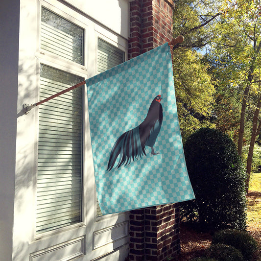 Sumatra Chicken Blue Check Flag Canvas House Size BB8007CHF