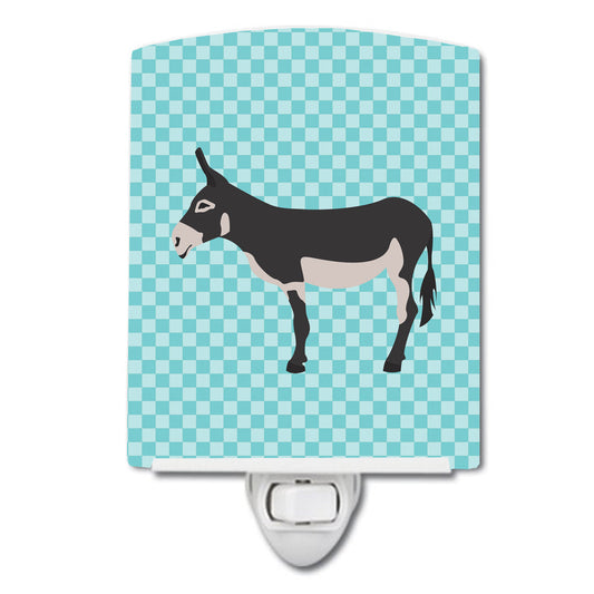 American Mammoth Jack Donkey Blue Check Ceramic Night Light BB8018CNL