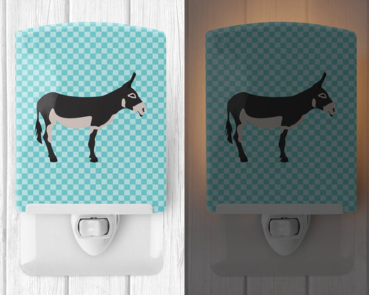 American Mammoth Jack Donkey Blue Check Ceramic Night Light BB8018CNL