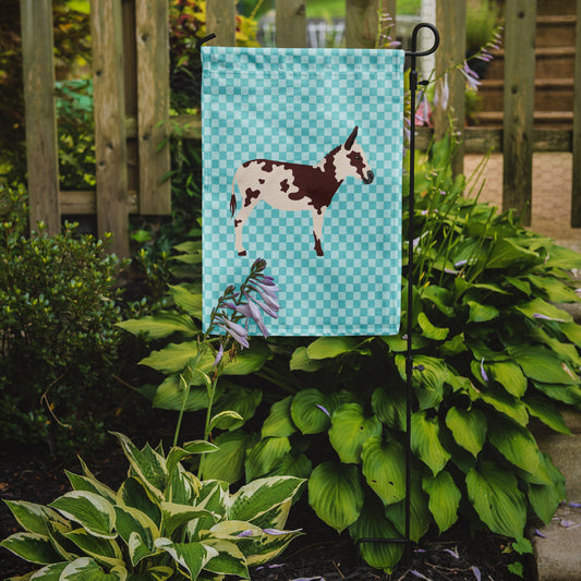 American Spotted Donkey Blue Check Garden Flag - Outdoor Decorative Yard Flag