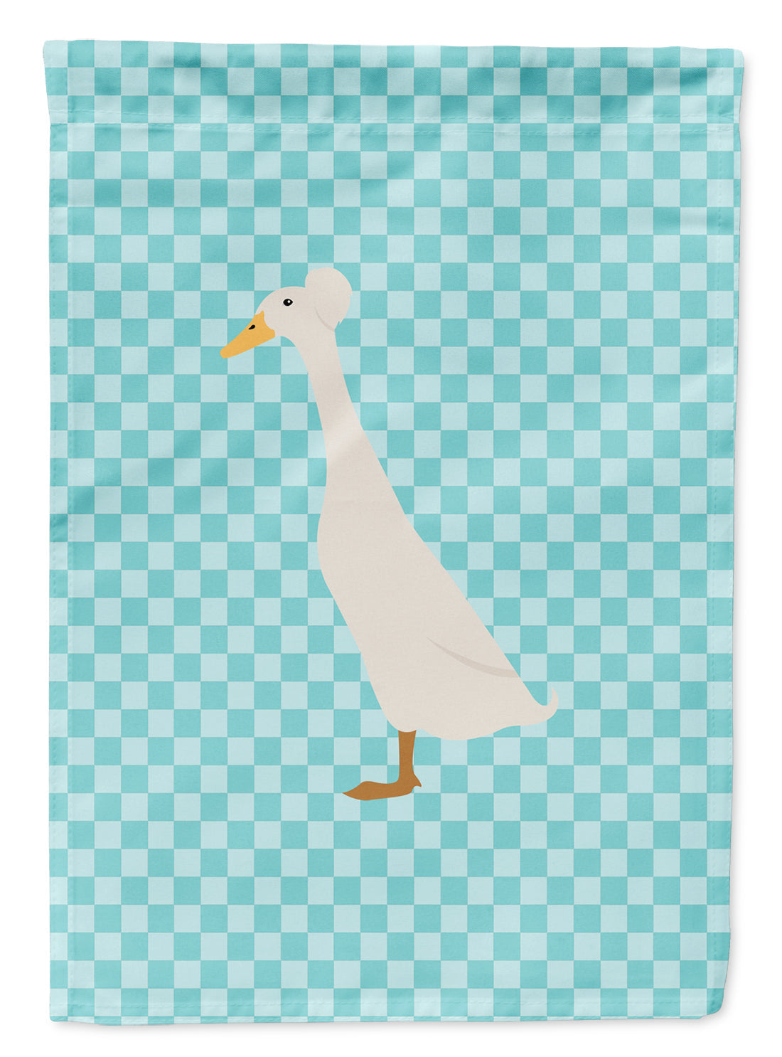 Bali Duck Blue Check Garden Flag - Outdoor Decorative Yard Flag