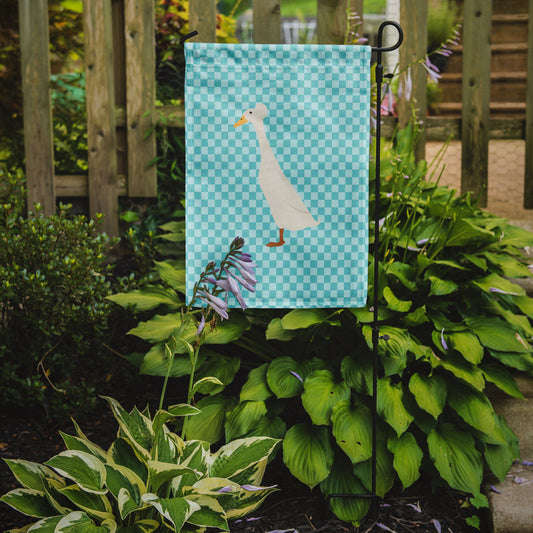 Bali Duck Blue Check Garden Flag - Outdoor Decorative Yard Flag