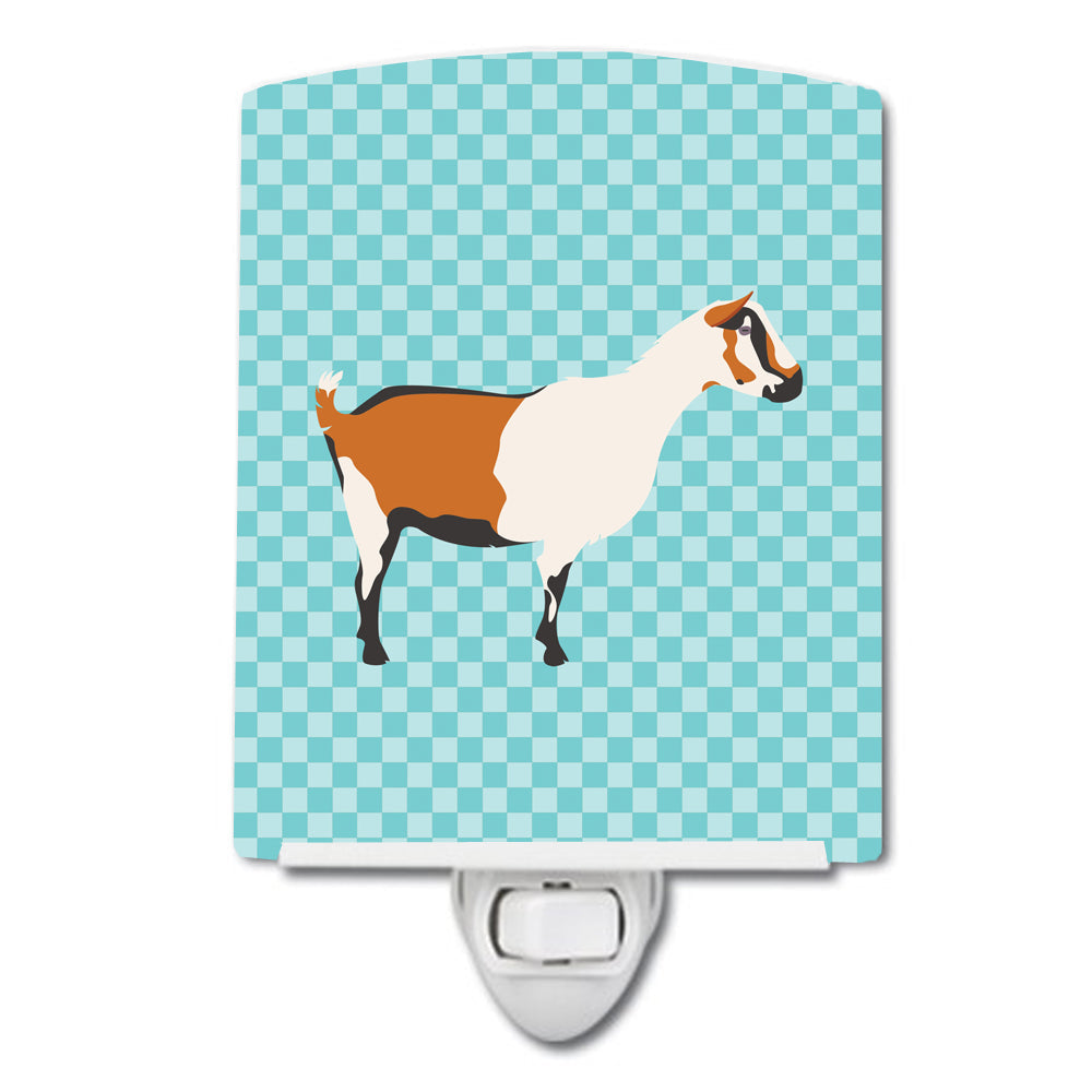 Alpine Goat Blue Check Ceramic Night Light BB8054CNL