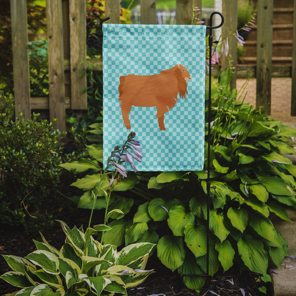 American Lamancha Goat Blue Check Garden Flag - Outdoor Decorative Yard Flag