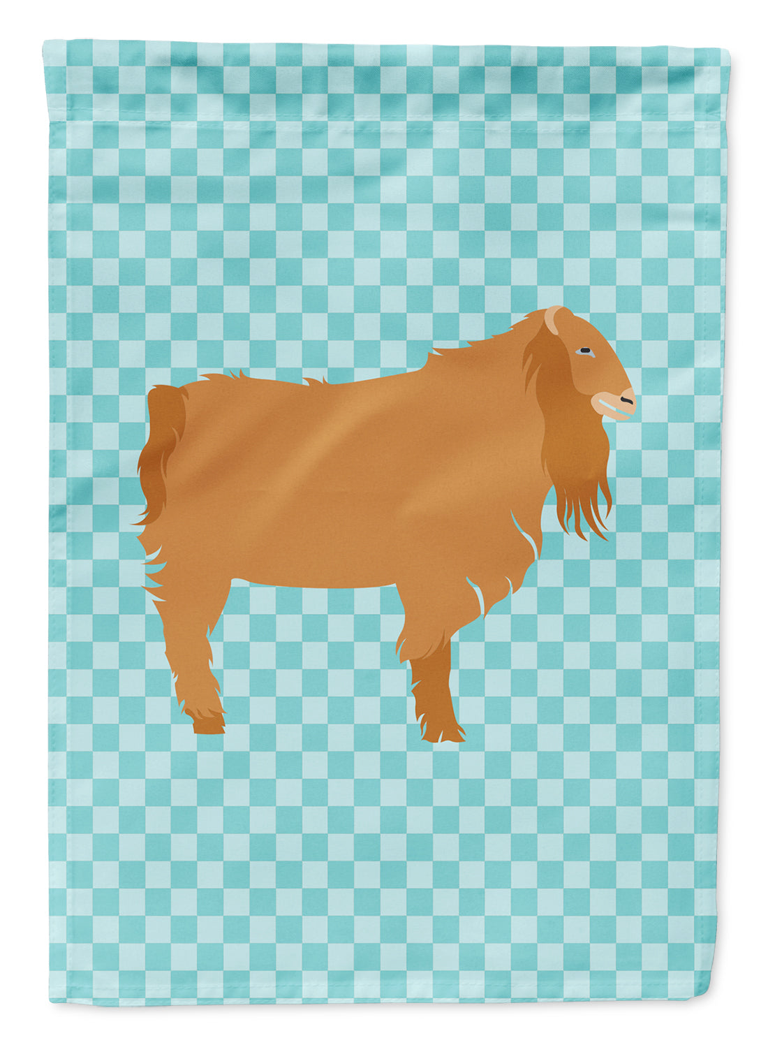 American Lamancha Goat Blue Check Garden Flag - Outdoor Decorative Yard Flag