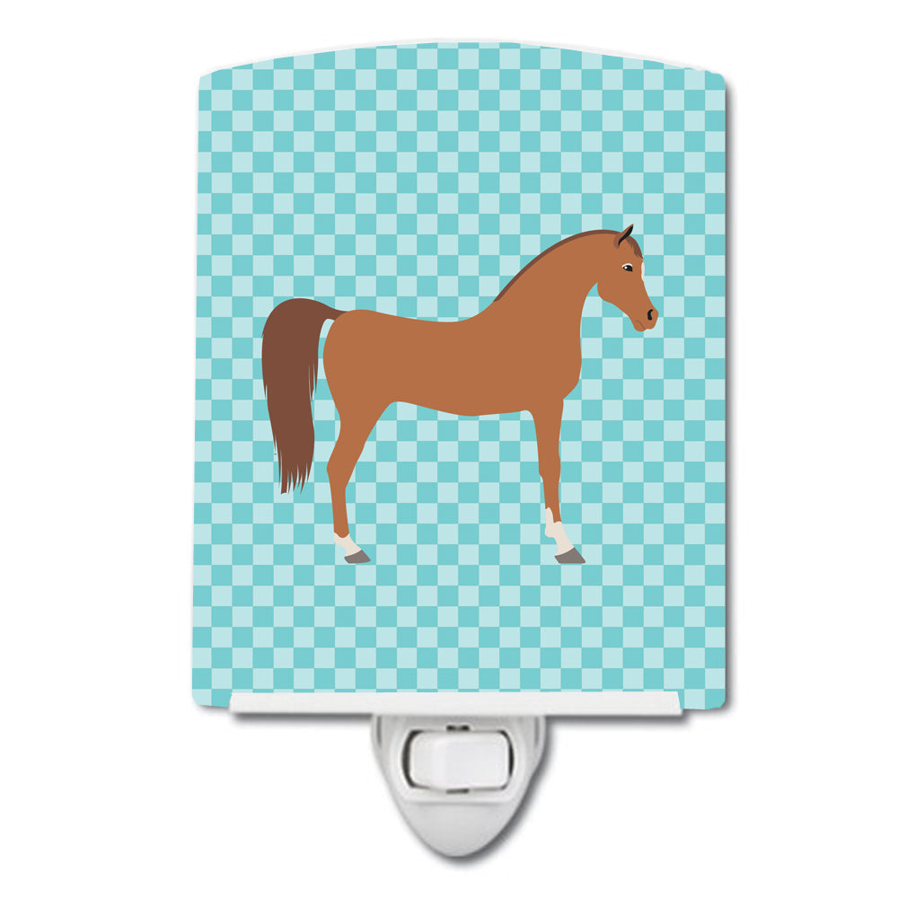 Arabian Horse Blue Check Ceramic Night Light BB8085CNL
