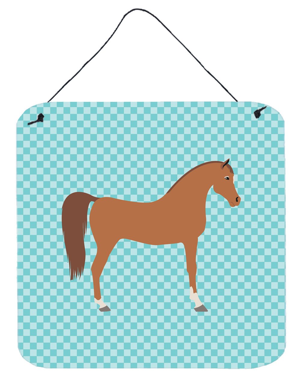 Arabian Horse Blue Check Wall or Door Hanging Prints BB8085DS66