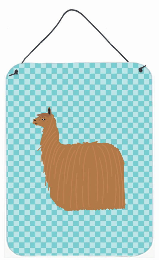 Alpaca Suri Blue Check Wall or Door Hanging Prints BB8094DS1216