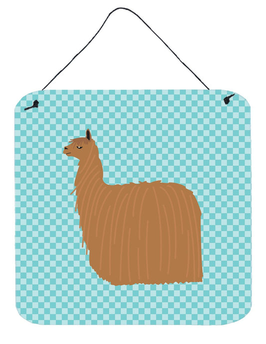 Alpaca Suri Blue Check Wall or Door Hanging Prints BB8094DS66