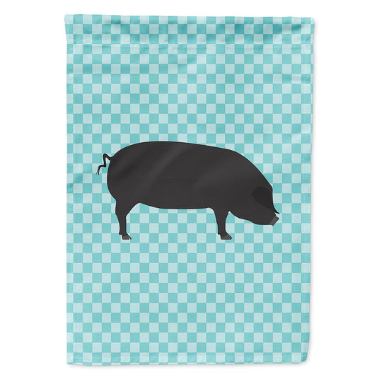 Devon Large Black Pig Blue Check Flag Canvas House Size BB8105CHF