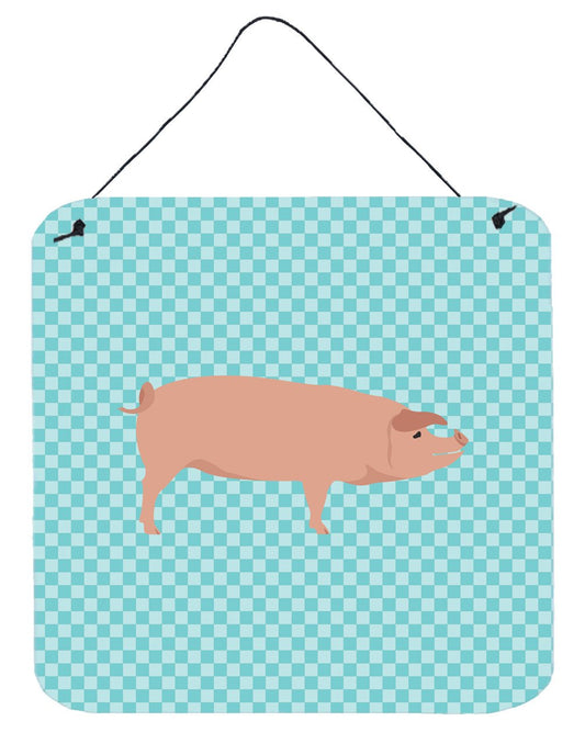 American Landrace Pig Blue Check Wall or Door Hanging Prints BB8106DS66