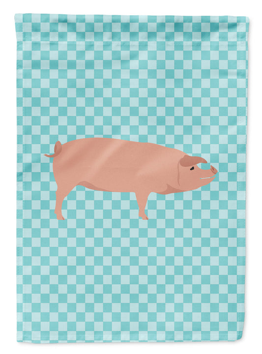 American Landrace Pig Blue Check Garden Flag - Outdoor Decorative Yard Flag