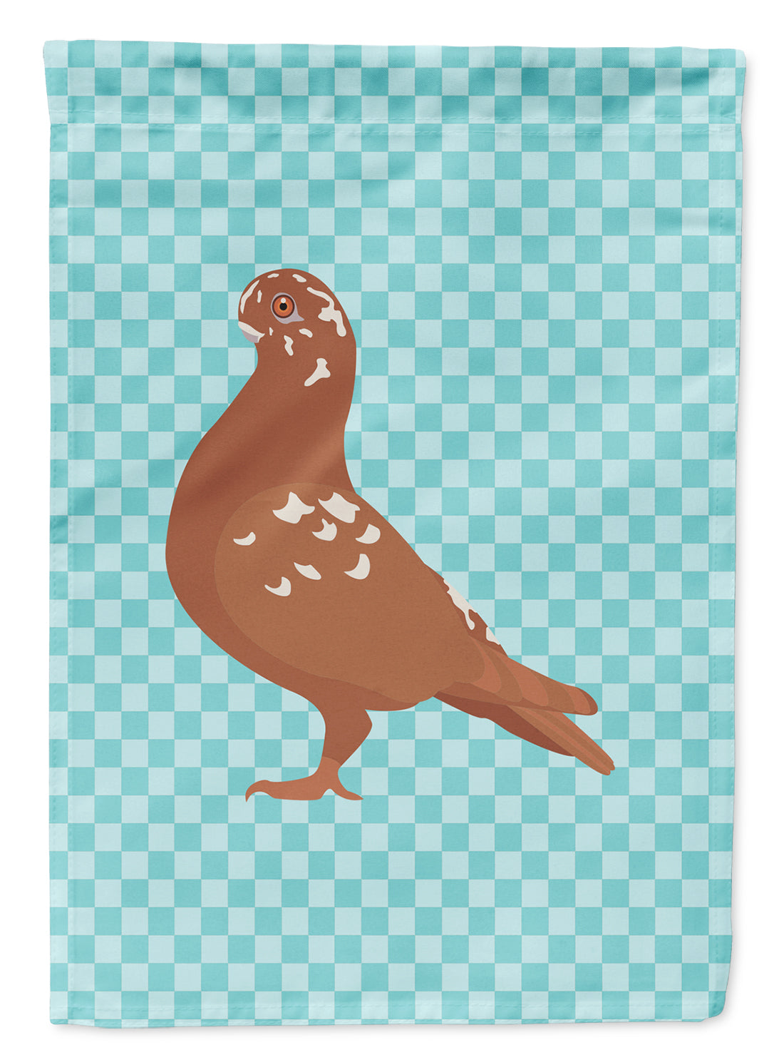 African Owl Pigeon Blue Check Garden Flag - Outdoor Decorative Yard Flag