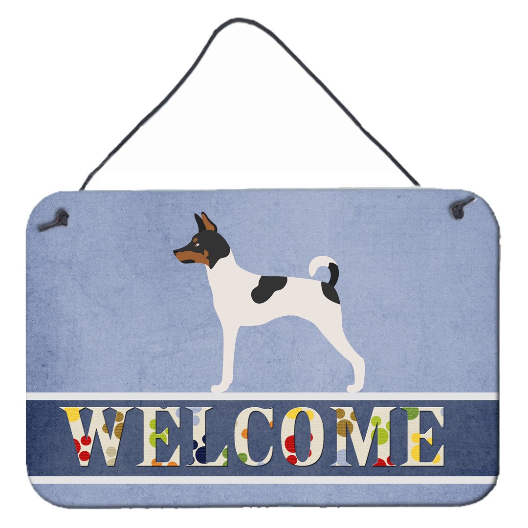 American Toy Fox Terrier Welcome Wall or Door Hanging Prints BB8306DS812