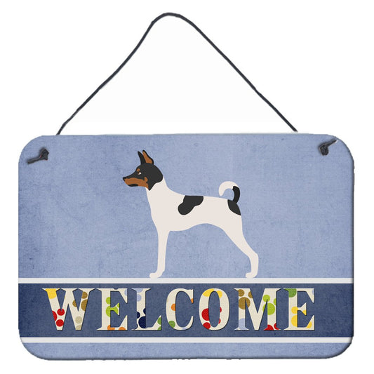 American Toy Fox Terrier Welcome Wall or Door Hanging Prints BB8306DS812