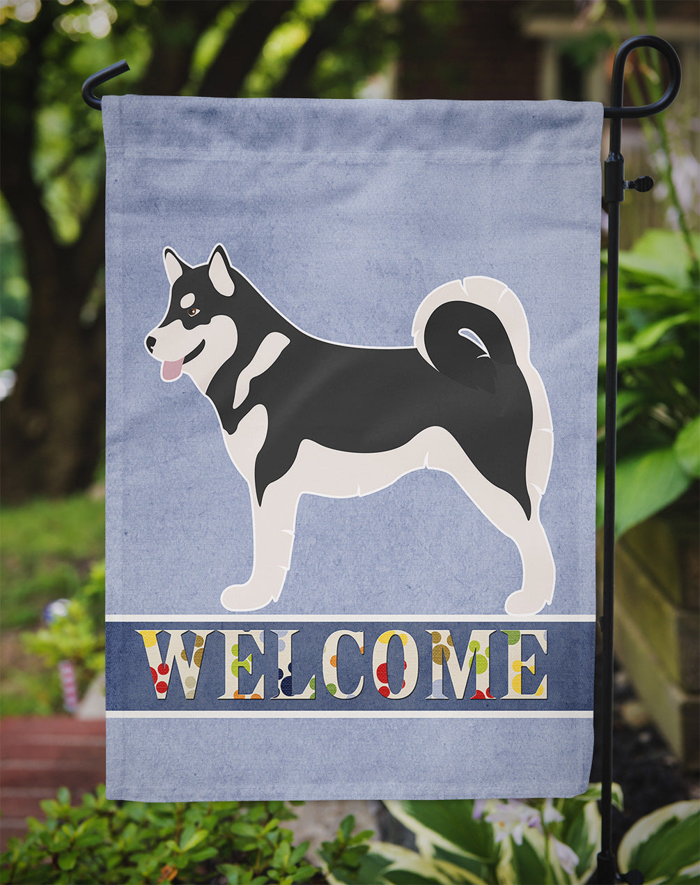 Alaskan Malamute Welcome Garden Flag - Outdoor Decorative Yard Flag BB8324GF