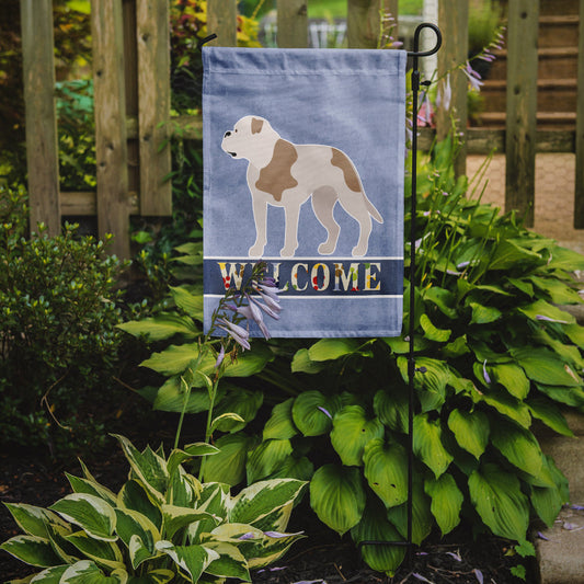 American Bulldog Welcome Garden Flag - Outdoor Decorative Yard Flag BB8348GF
