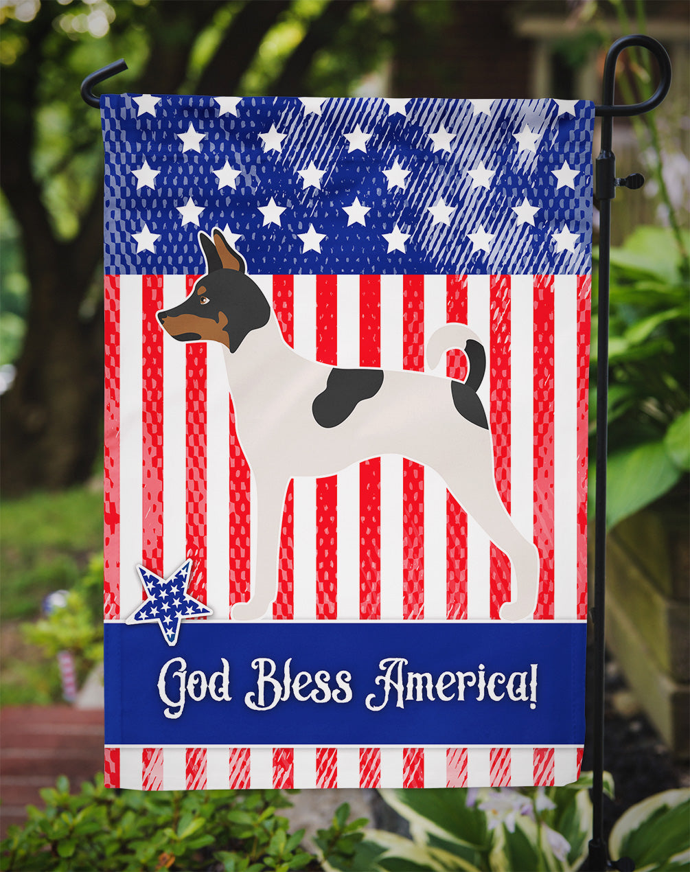 American Toy Fox Terrier American Garden Flag - Outdoor Decorative Yard Flag BB8387GF