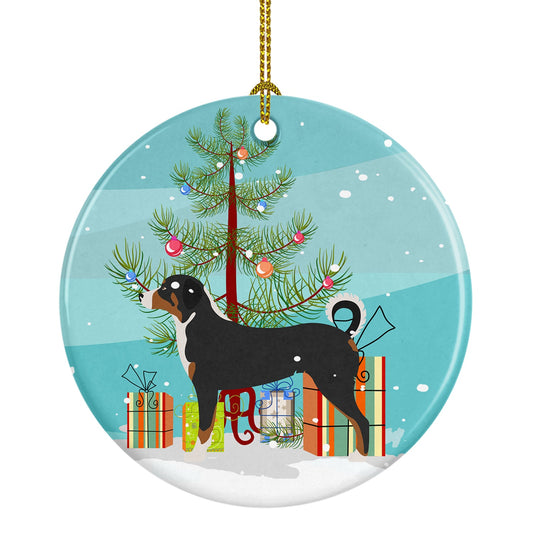 Appenzeller Sennenhund Christmas Ornament - Round Ceramic Ornament – Artist-Designed Keepsake Decoration BB8450CO1