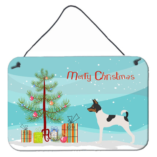 American Toy Fox Terrier Christmas Wall or Door Hanging Prints BB8468DS812