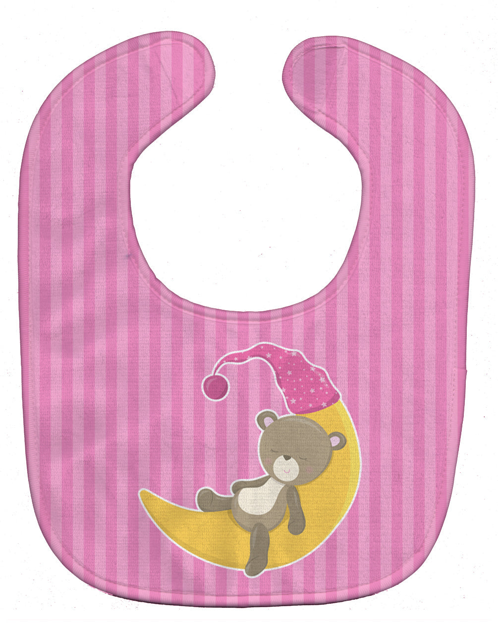 Baby Girl Bear on Moon Baby Bib BB8613BIB