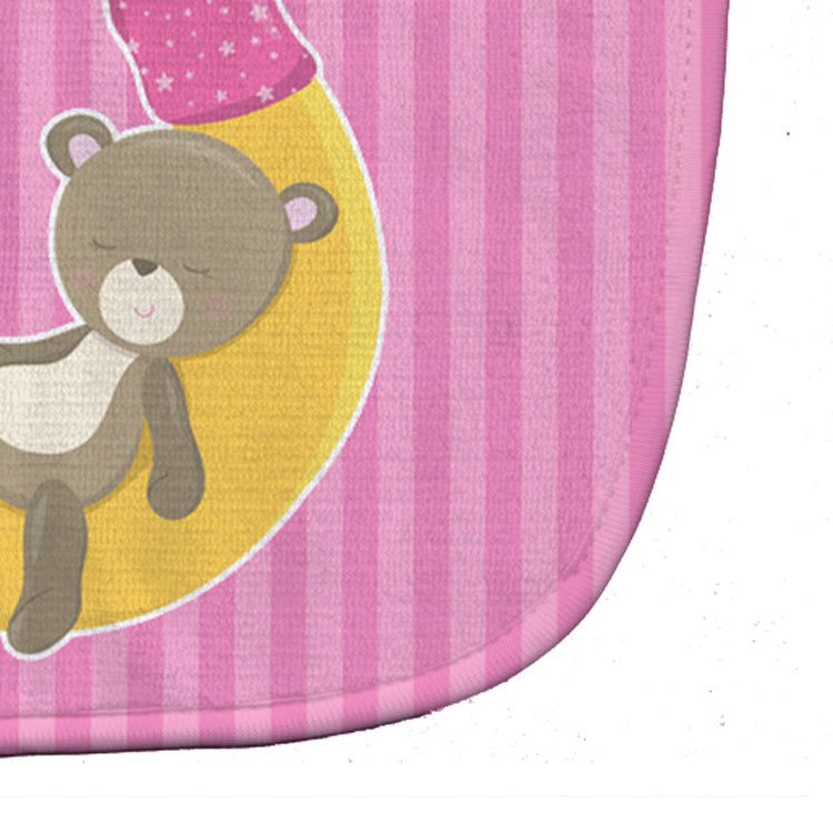 Baby Girl Bear on Moon Baby Bib BB8613BIB