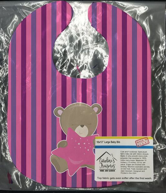 Baby Girl Bear with Star Baby Bib BB8615BIB