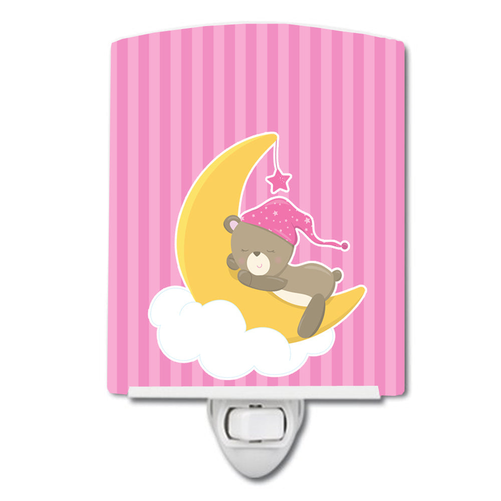 Baby Girl Bear Sleeping Ceramic Night Light BB8617CNL