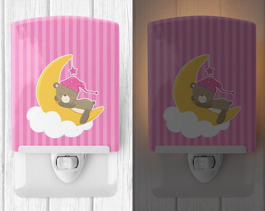 Baby Girl Bear Sleeping Ceramic Night Light BB8617CNL