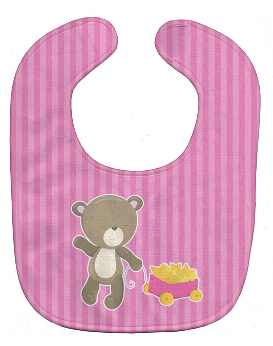 Baby Girl Bear Wagon Baby Bib BB8619BIB