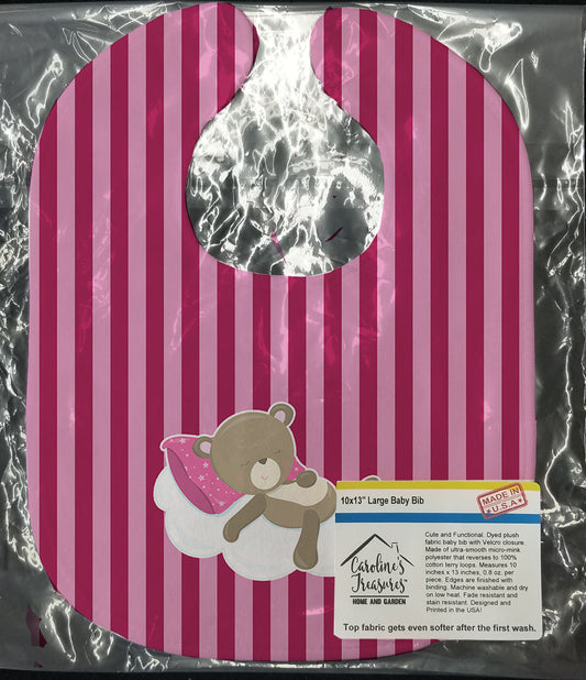 Baby Girl Bear on Cloud Baby Bib BB8621BIB