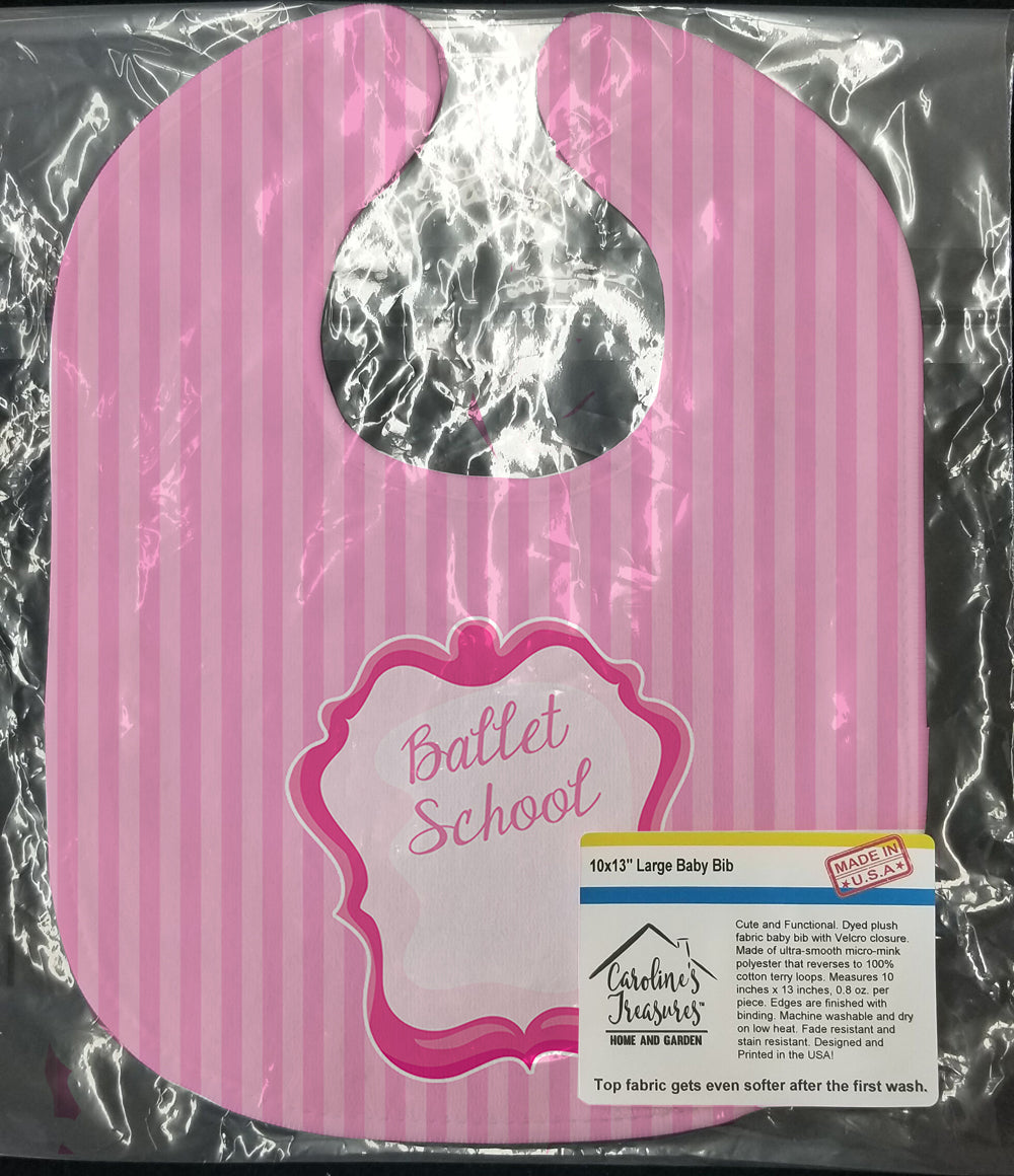 Ballet School on Stripes Baby Bib BB8625BIB