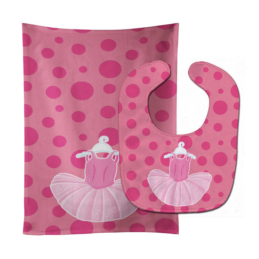 Ballet Tutu on Polka dots Baby Bib & Burp Cloth BB8626STBU