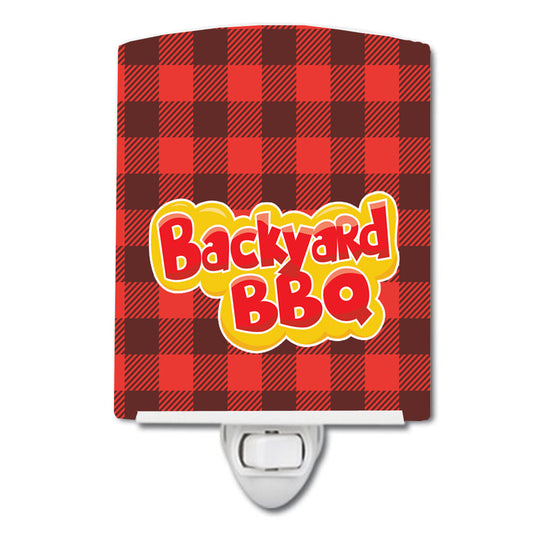 Backyard BBQ on Plaid Ceramic Night Light BB8627CNL
