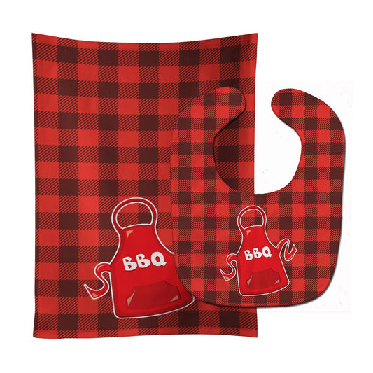 Backyard BBQ Apron Baby Bib & Burp Cloth BB8634STBU