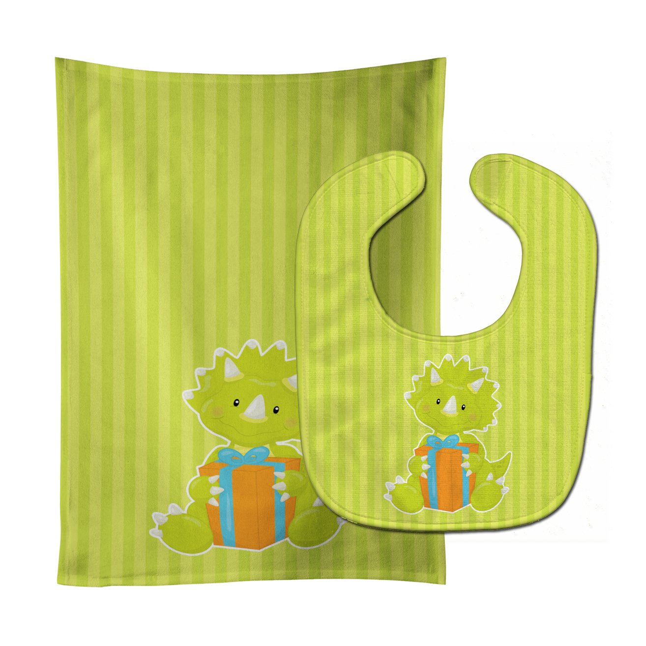 Dinosaur Green #2 Baby Bib & Burp Cloth BB8929STBU