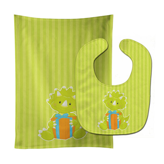 Dinosaur Green #2 Baby Bib & Burp Cloth BB8929STBU