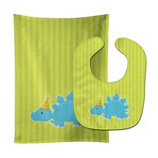 Dinosaur Green #3 Baby Bib & Burp Cloth BB8930STBU