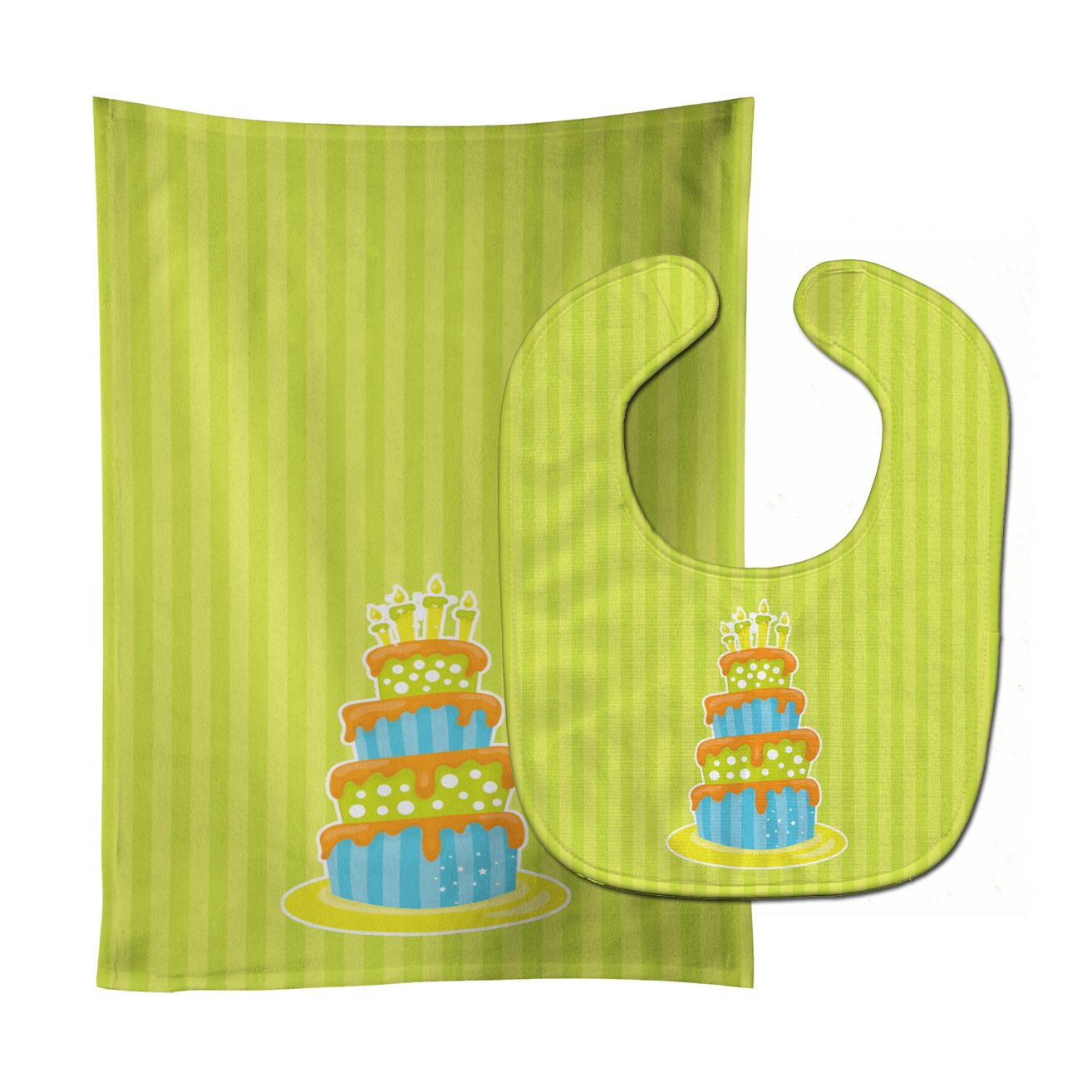 Dinosaur Birthday Cake Baby Bib & Burp Cloth BB8931STBU