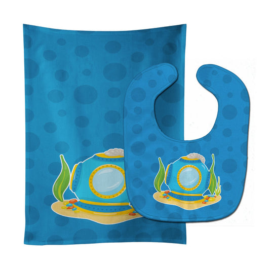 Diving Helmet Baby Bib & Burp Cloth BB8957STBU
