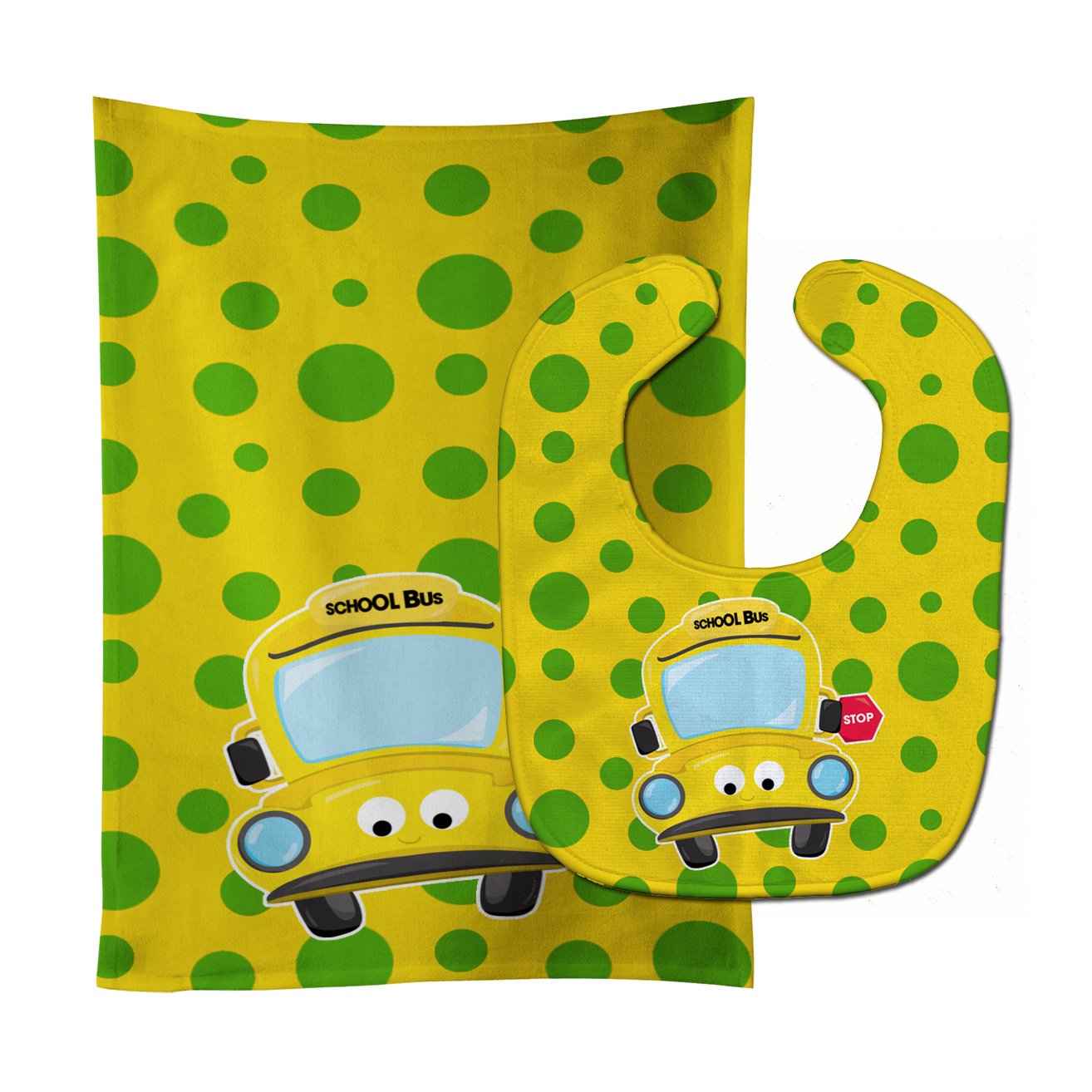 Back to School Bus #2 Baby Bib & Burp Cloth BB9026STBU