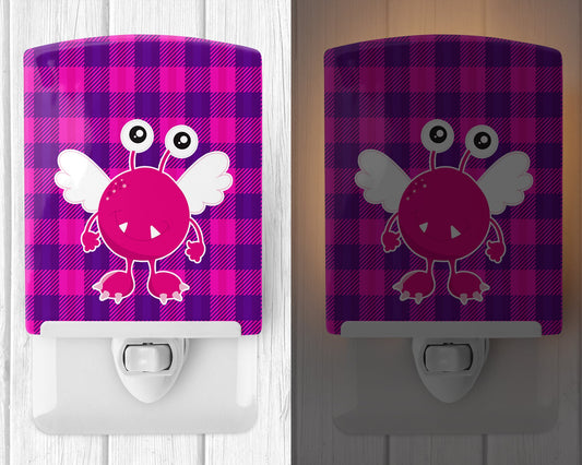 Monster Angel on Plaid Ceramic Night Light BB9118CNL