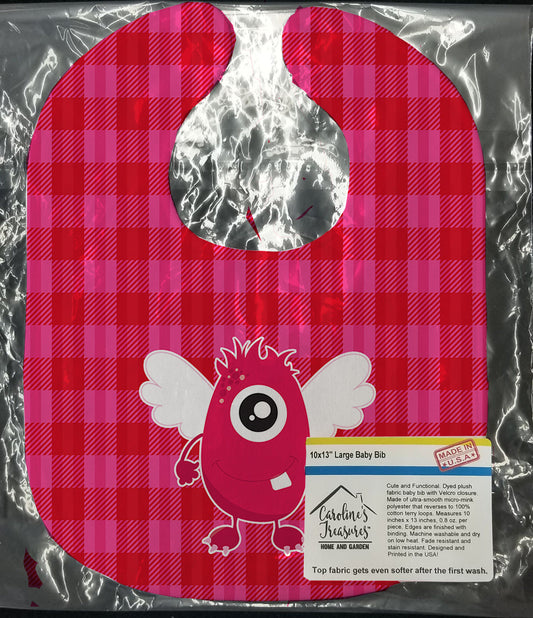 Monster Angel on Plaid Baby Bib BB9120BIB