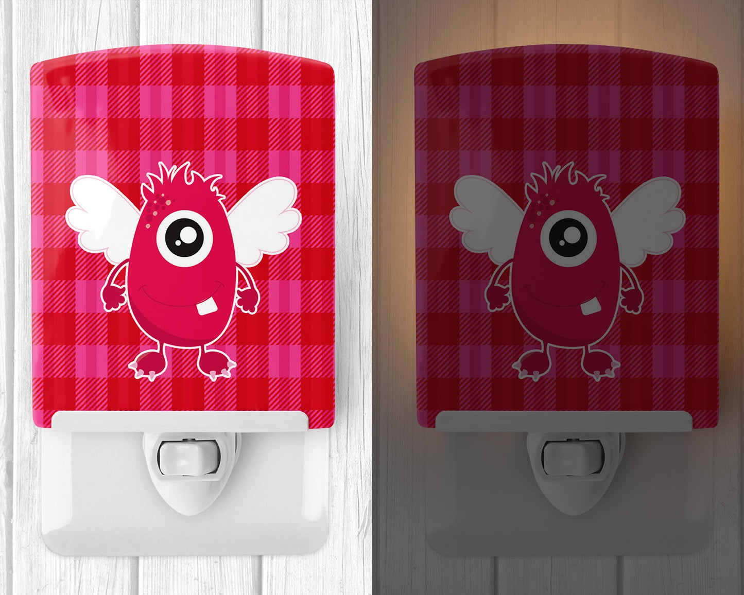 Monster Angel on Plaid #2 Ceramic Night Light BB9120CNL
